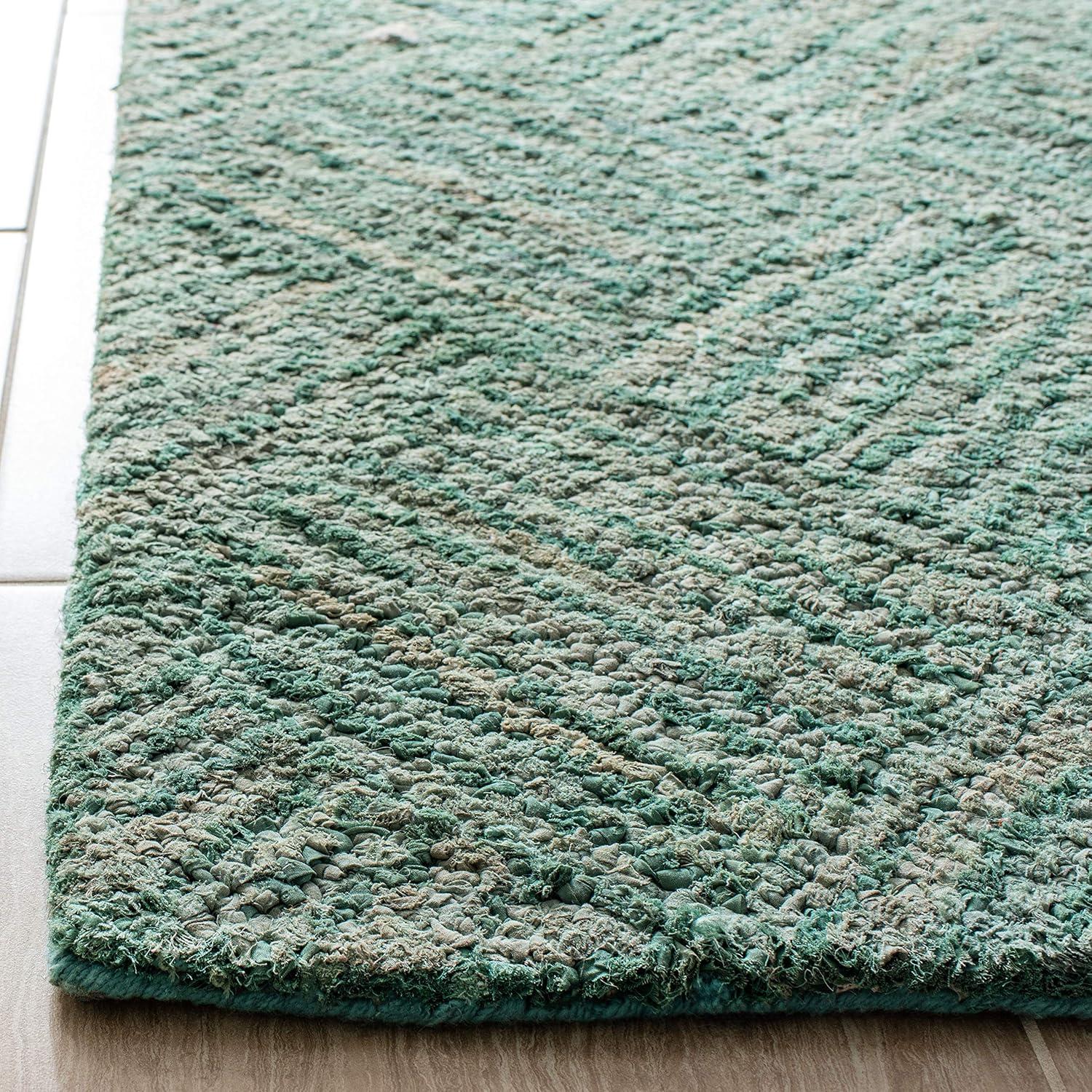 Handmade Nantucket Cotton Accent Rug 2' x 3' - Green & Multi