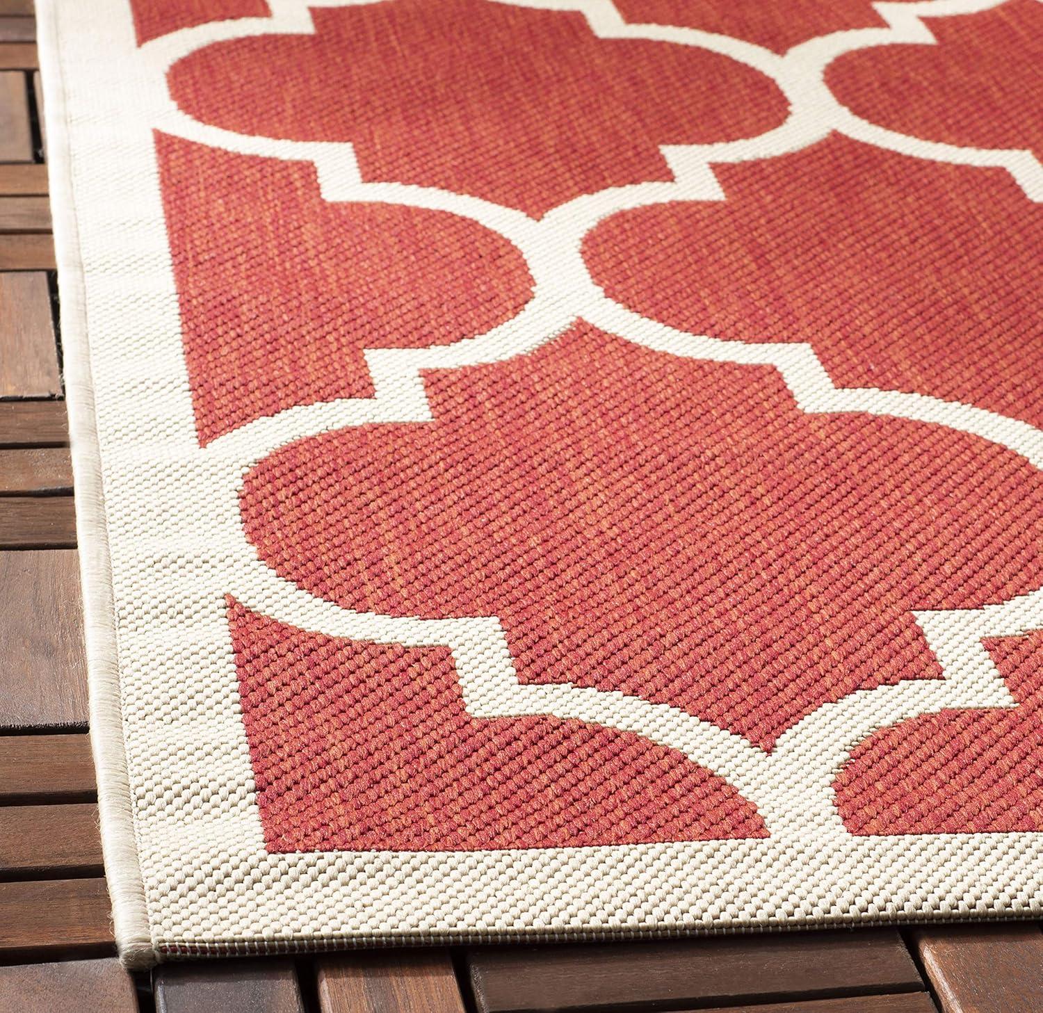 Courtyard CY6914 Power Loomed Indoor/Outdoor Area Rug - Navy/Beige - 6'7"x9'6" - Safavieh.