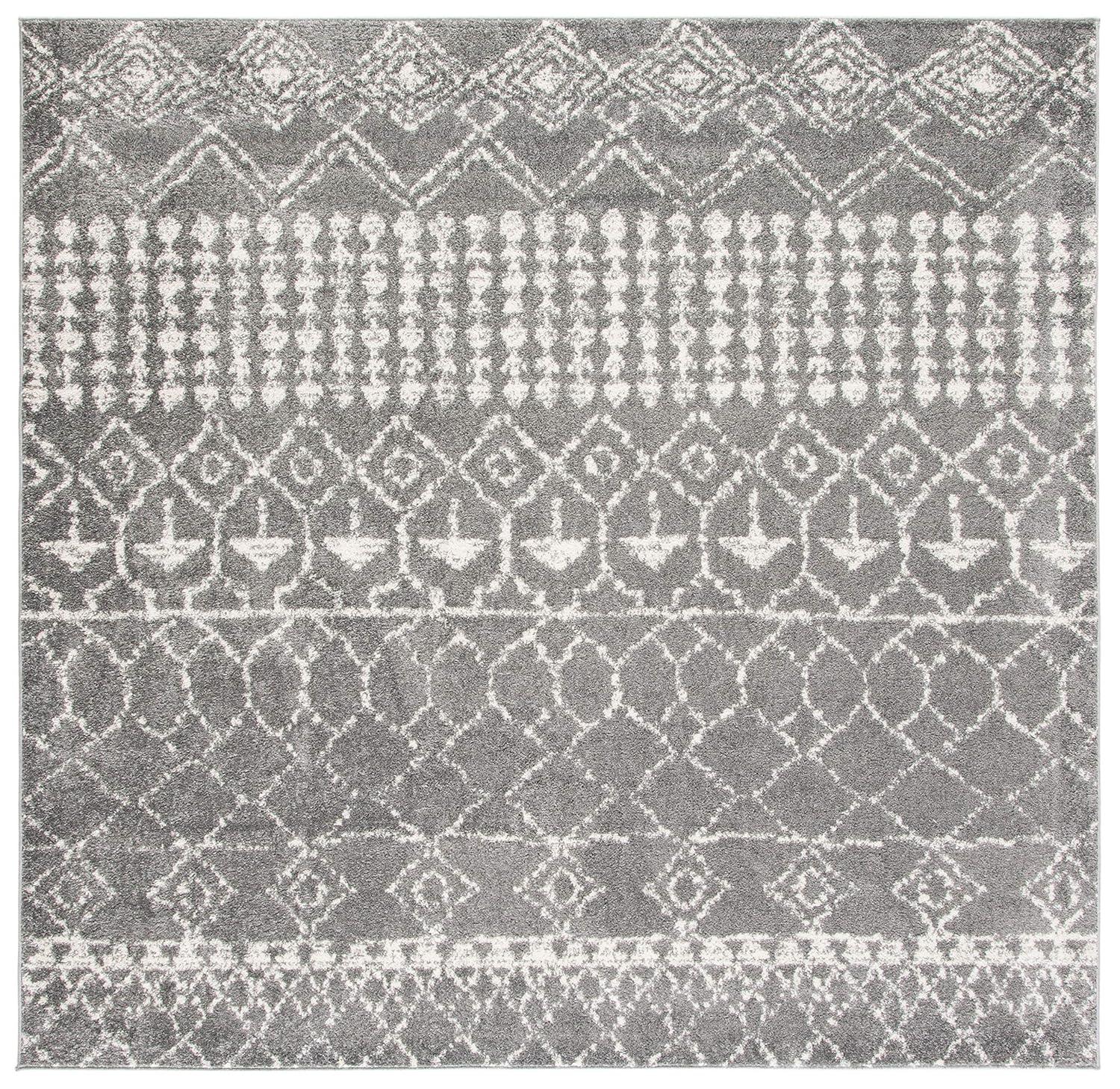 Tulum TUL229 Power Loomed Area Rug - Grey/Ivory - 6'7"x6'7" - Safavieh.