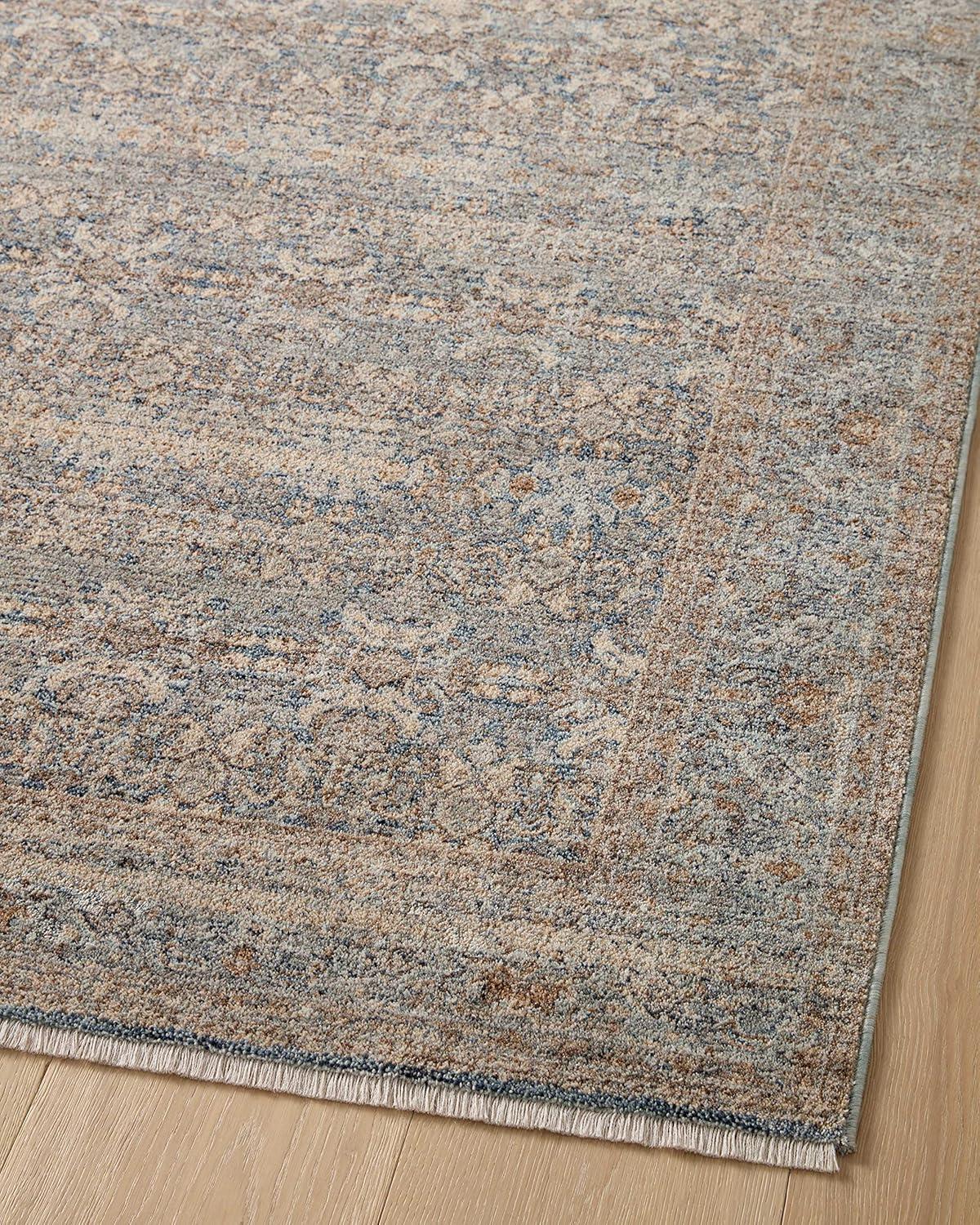 Blake Ocean and Mocha Distressed Synthetic Area Rug 11'-6" x 15'-7"