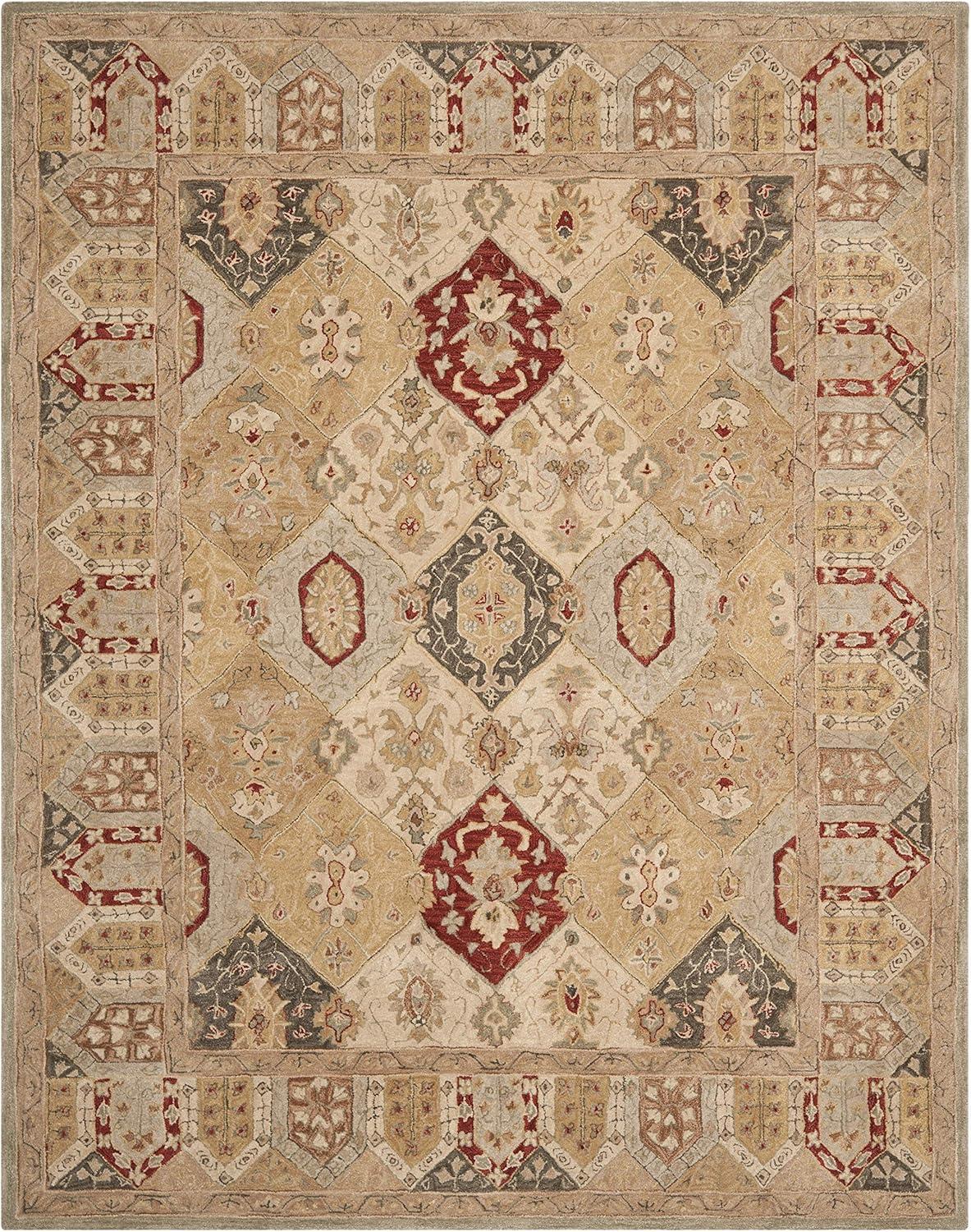 SAFAVIEH Anatolia Taylor Floral Wool Area Rug, Beige/Multi, 9' x 12'
