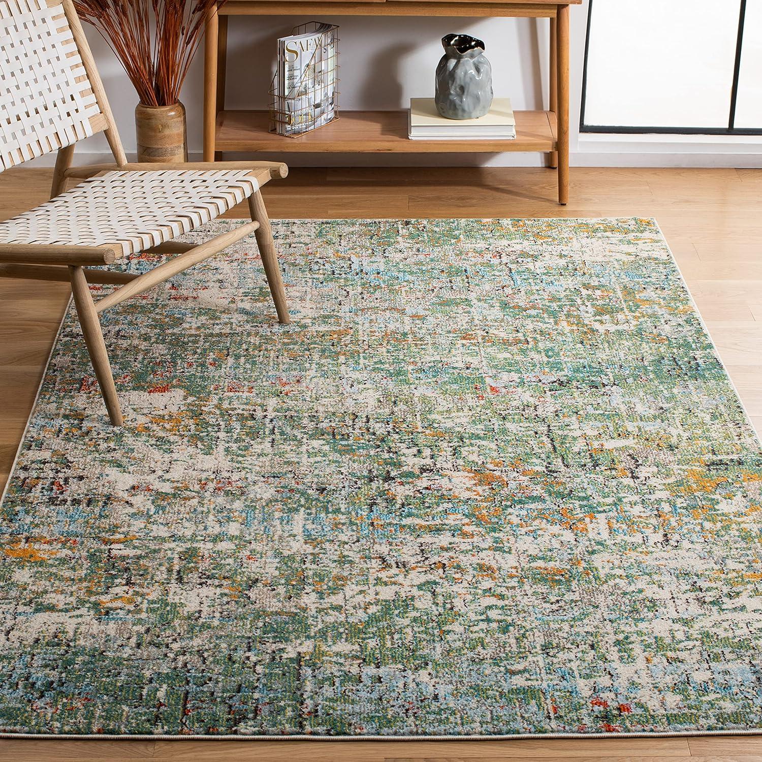 Madison MAD460 Power Loomed Indoor Area Rug - Green/Turquoise - 4'x6' - Safavieh