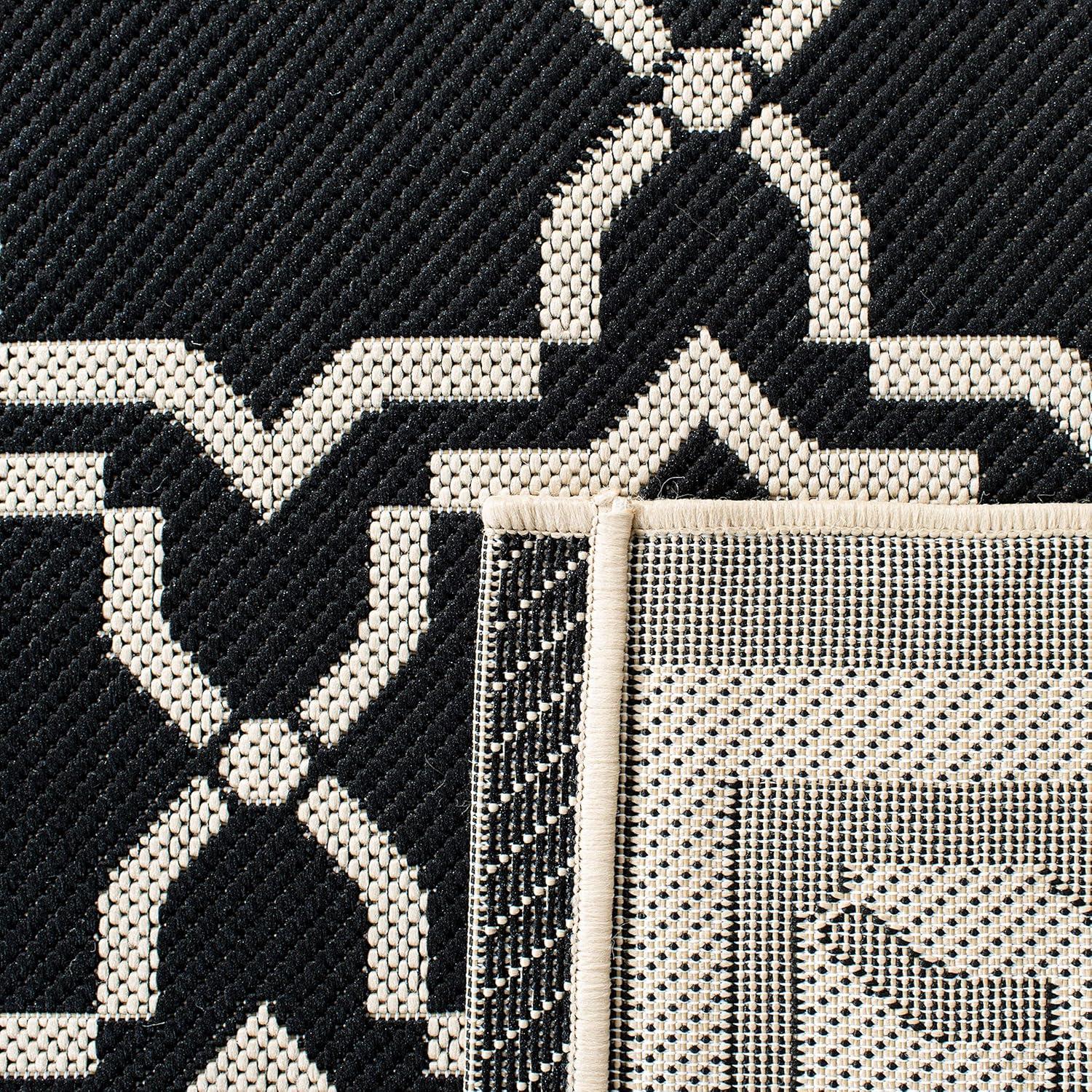 Courtyard CY6916 Power Loomed Indoor and Outdoor Area Rug - Black/Beige - 5'3"x7'7" - Safavieh