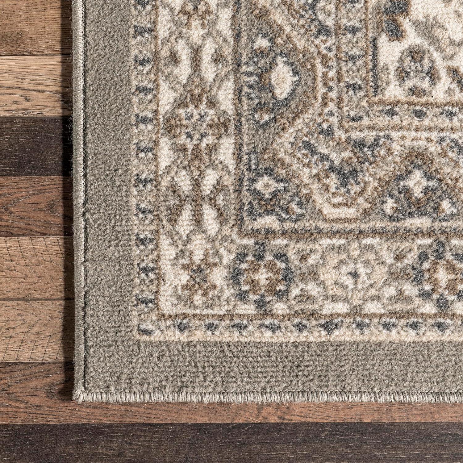 Nuloom 2x3 Becca Tiled Indoor Area Rug, Taupe, Faded Transitional Design, Stain Resistant, Bedroom, Living Room, Kitchen