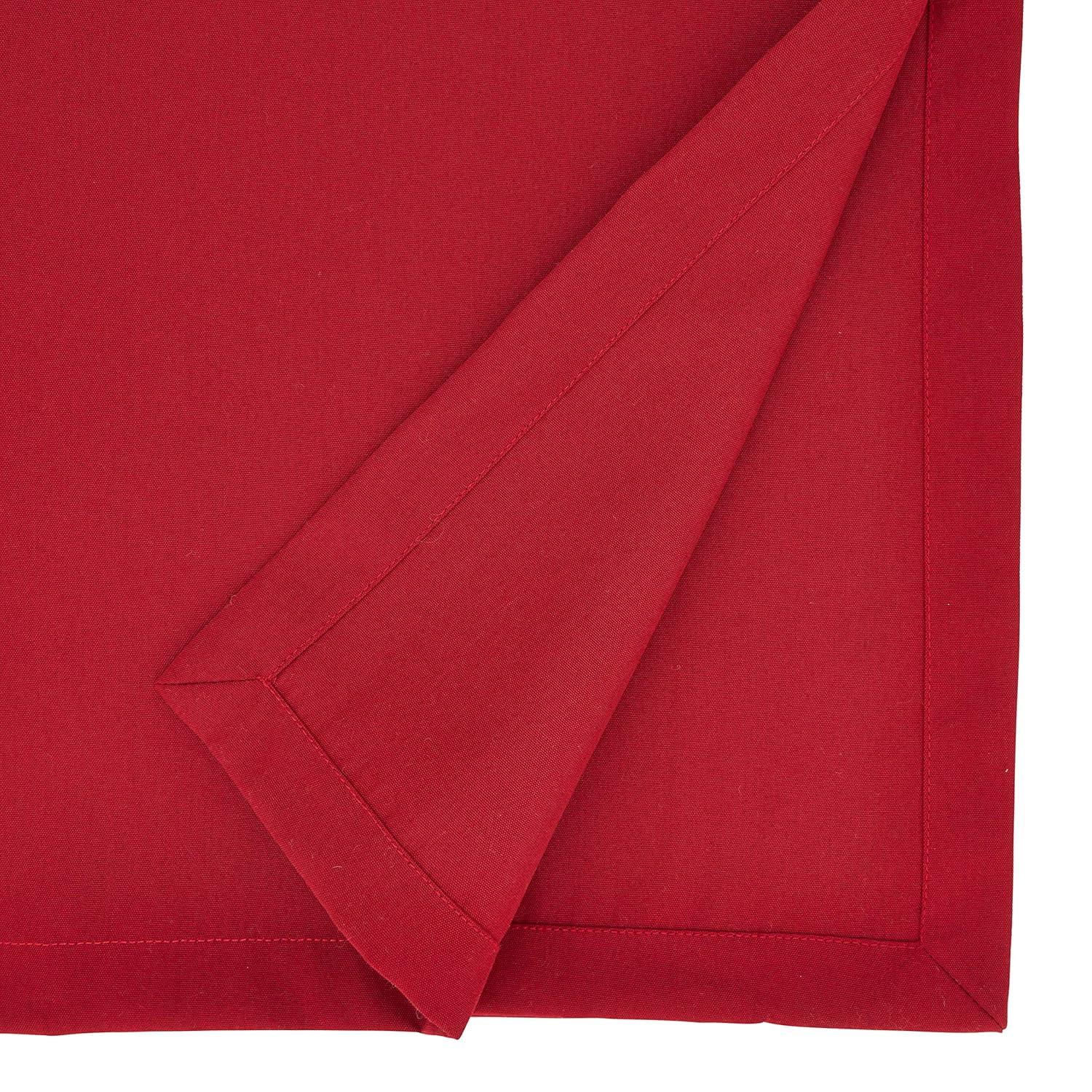 Saro Lifestyle Solid Color Everyday Table Runner, Red, 16" x 120"