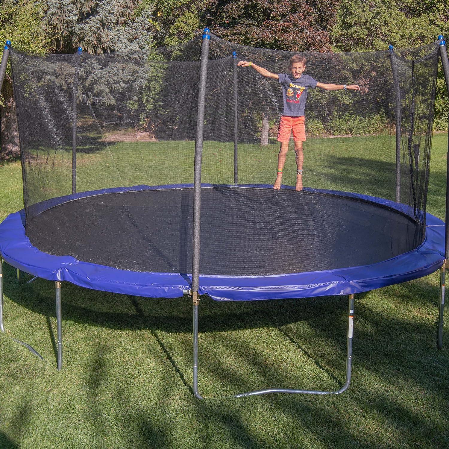 Skywalker Trampolines 16' Round Trampoline with Enclosure - Blue