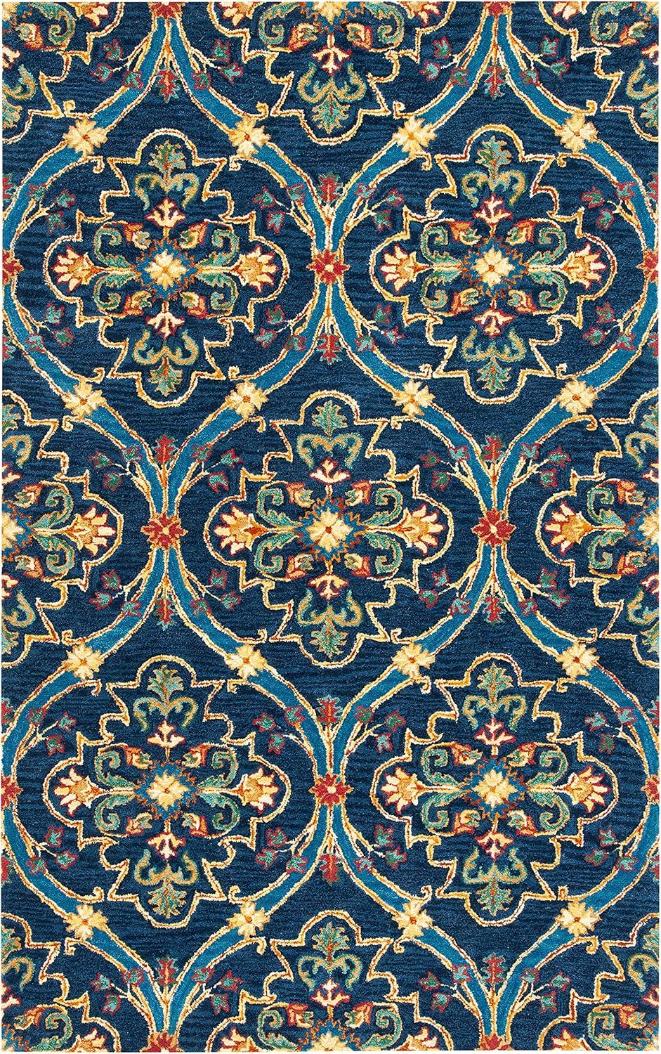 Heritage HG475 Hand Tufted Area Rug - Navy/Yellow - 3'x5' - Safavieh.