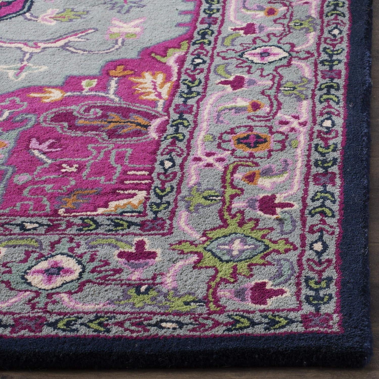 Bellagio BLG541 Hand Tufted Area Rug - Pink/Navy - 8'x10' - Safavieh.