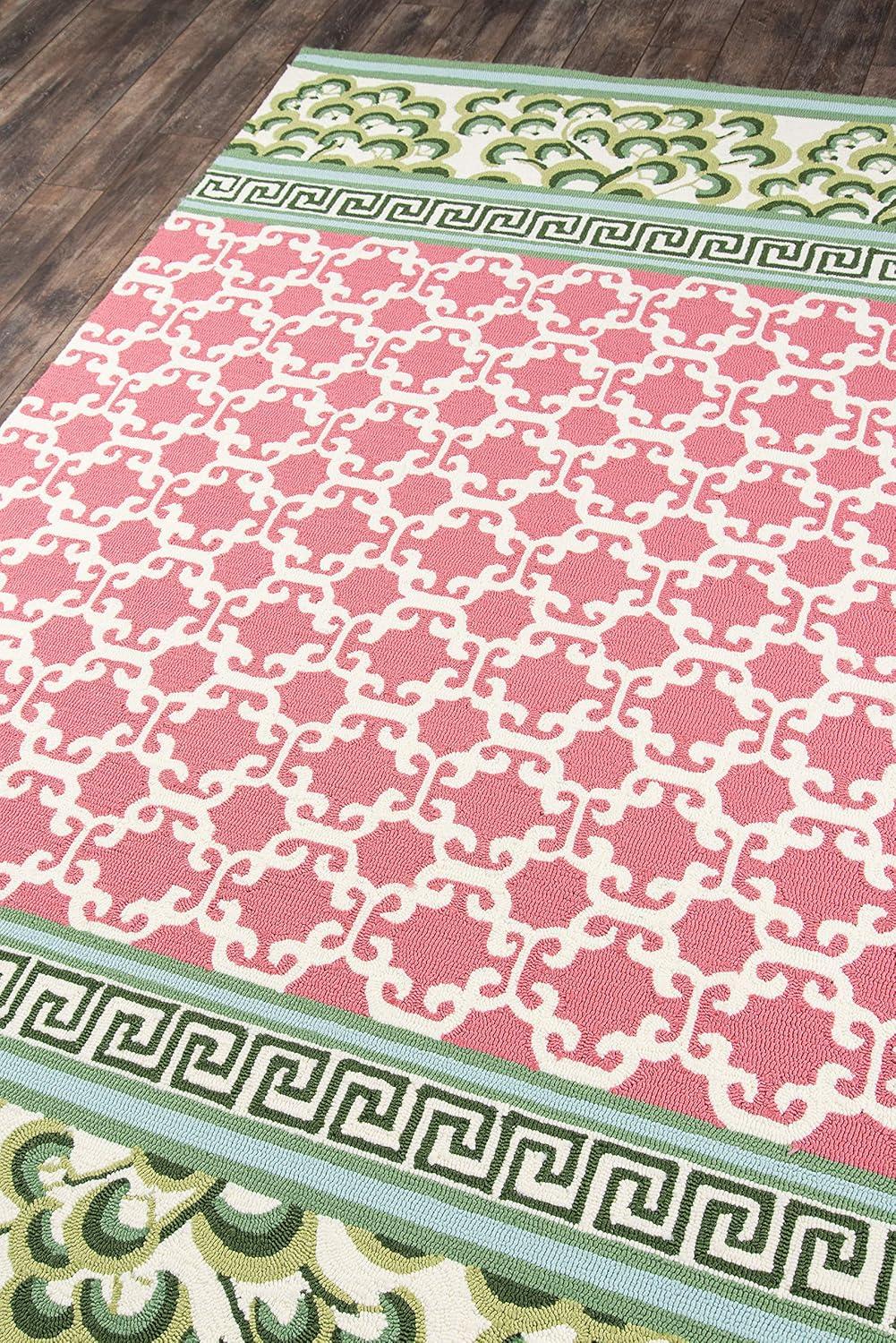 Madcap Cottage Under A Loggia Montserrat Area, Indoor Outdoor Rug, Pink, 8' X 10'