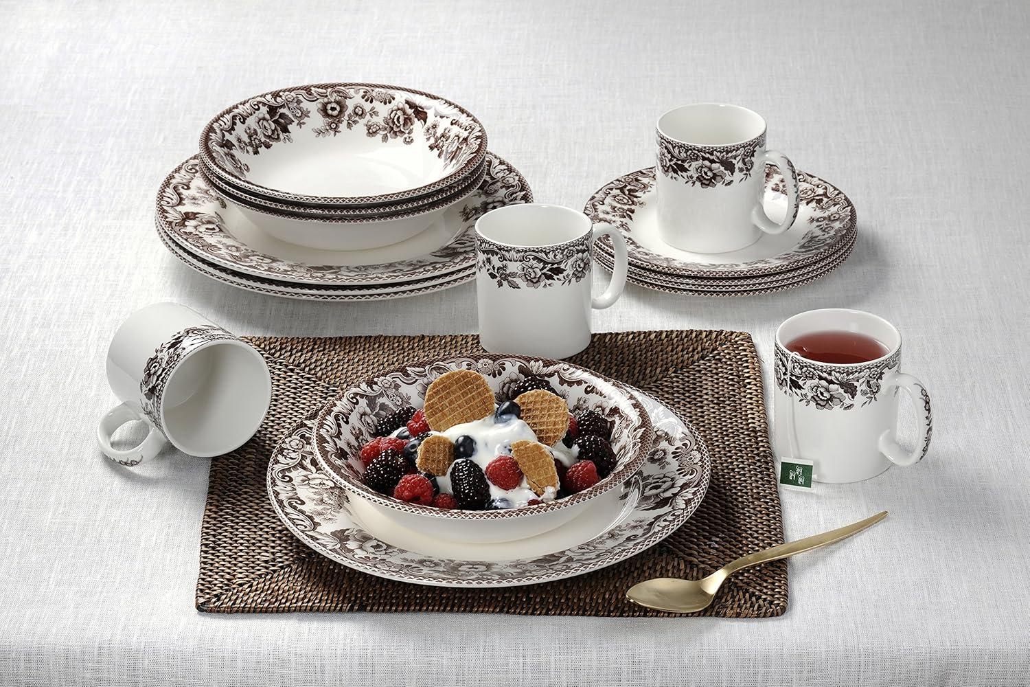 Spode Delamere Brown Floral 5-Piece Ceramic Place Setting