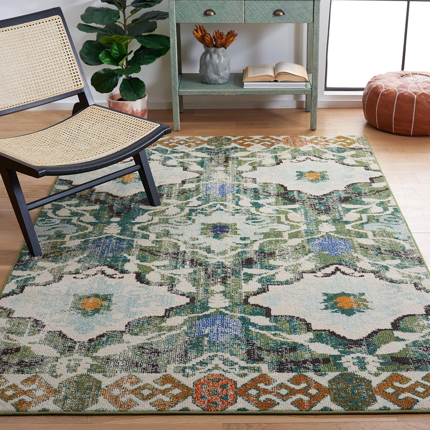 Madison MAD445 Power Loomed Area Rug - Green/Ivory - 8'x10' - Safavieh.