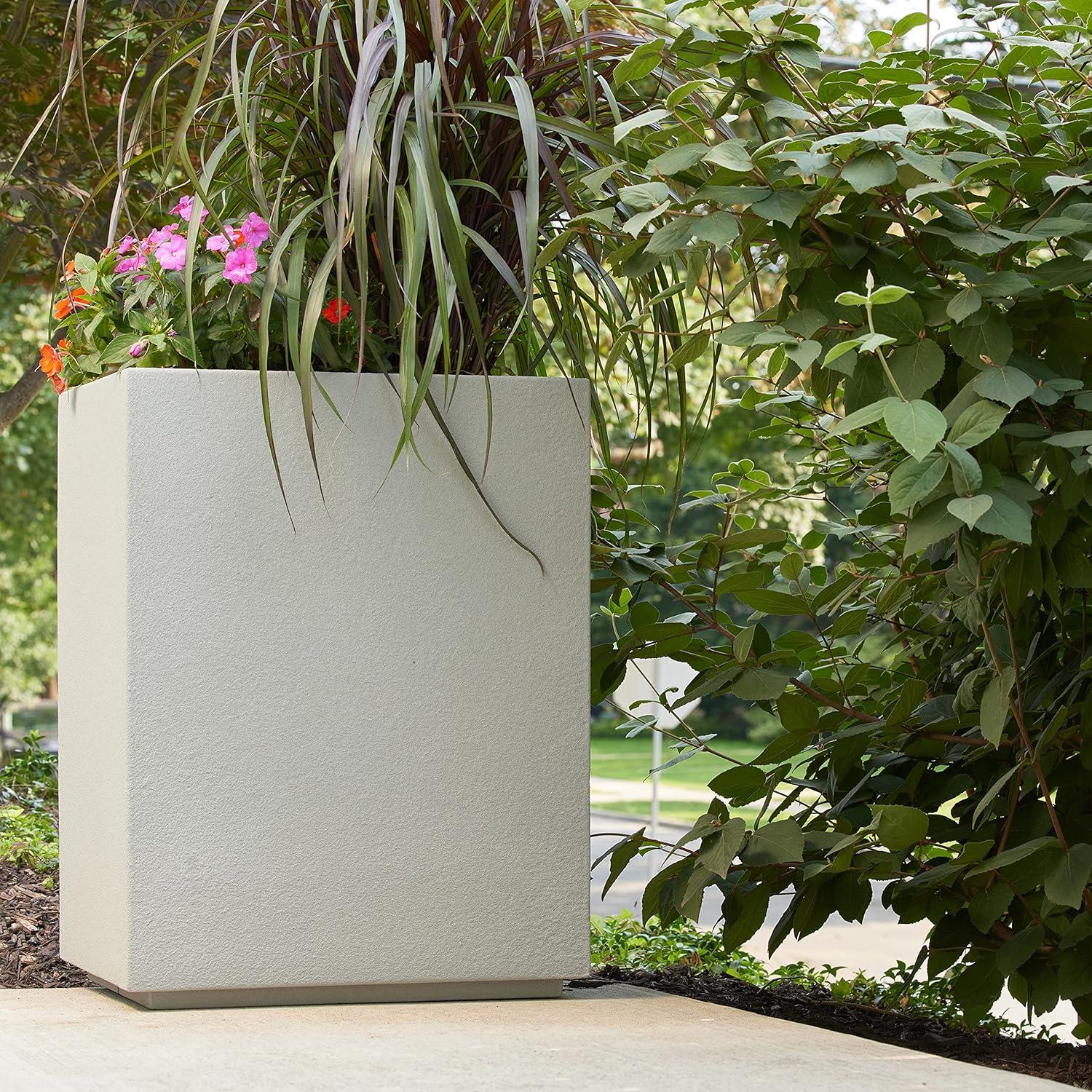 Modern FlexShell 30" Rectangular Outdoor Planter in Gray