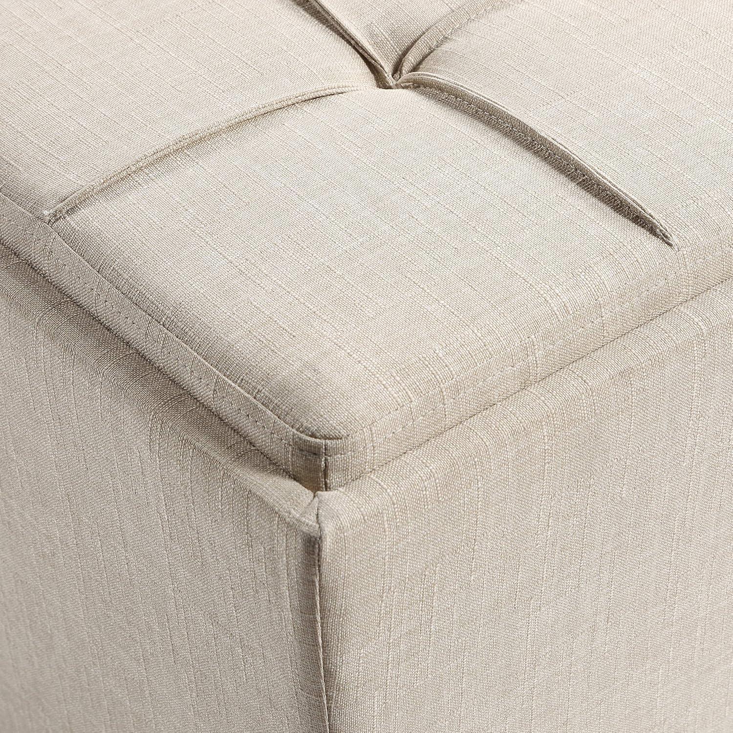 Rockford Storage Ottoman in Cream Fabric