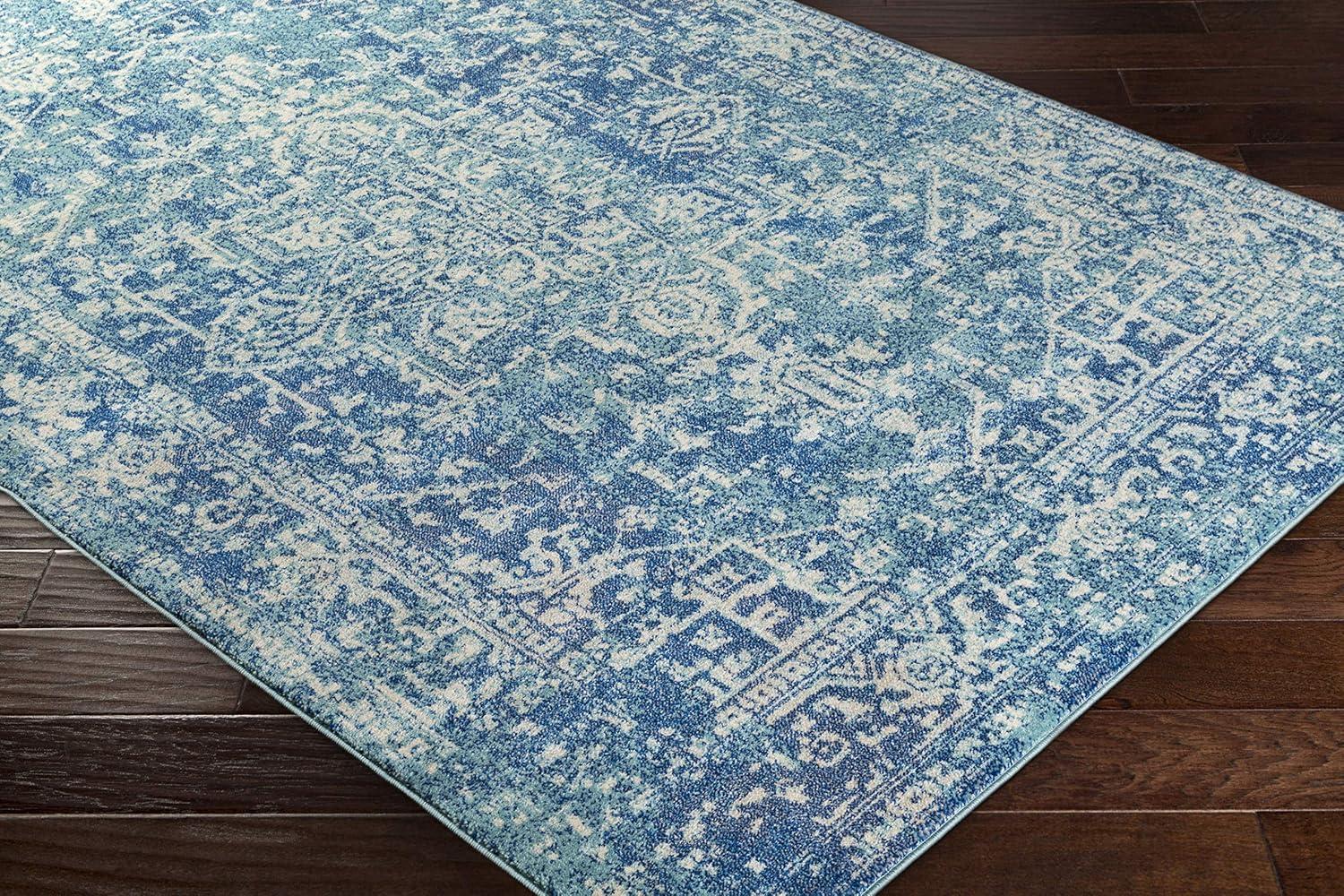 Livabliss 5'3"x7'3" Worsham Traditional Rug Teal: Medium Pile, Fade & Stain-Resistant, Indoor Use