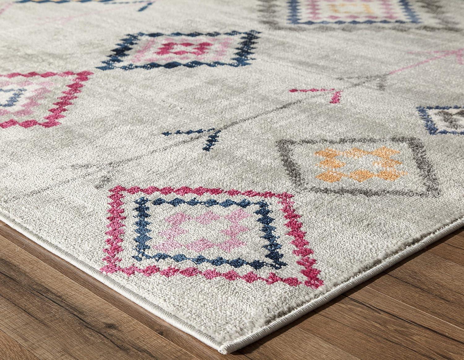 Rugs America Soleil BR15B Light Gray Area Rug for Dining Room Rug Neutral Rug Living Room Rug Kitchen, 5'3"x7'