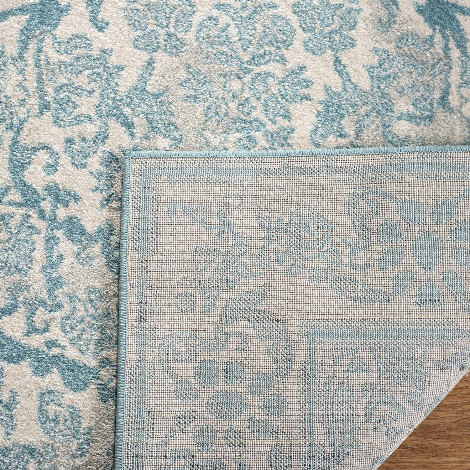 Evoke EVK242 Power Loomed Indoor Area Rug - Ivory/Light Blue - 5'3"x7'6" - Safavieh