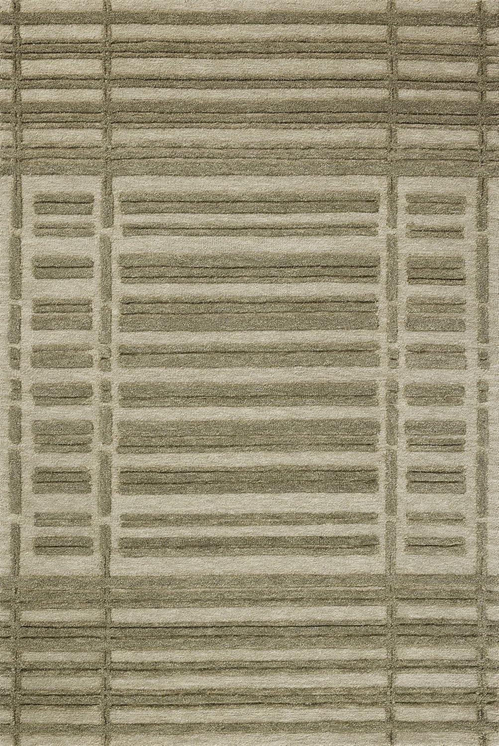 Bradley II Hand-Tufted Wool Rug by Chris Loves Julia x Loloi - Sage and Olive / 3'6" x 5'6"