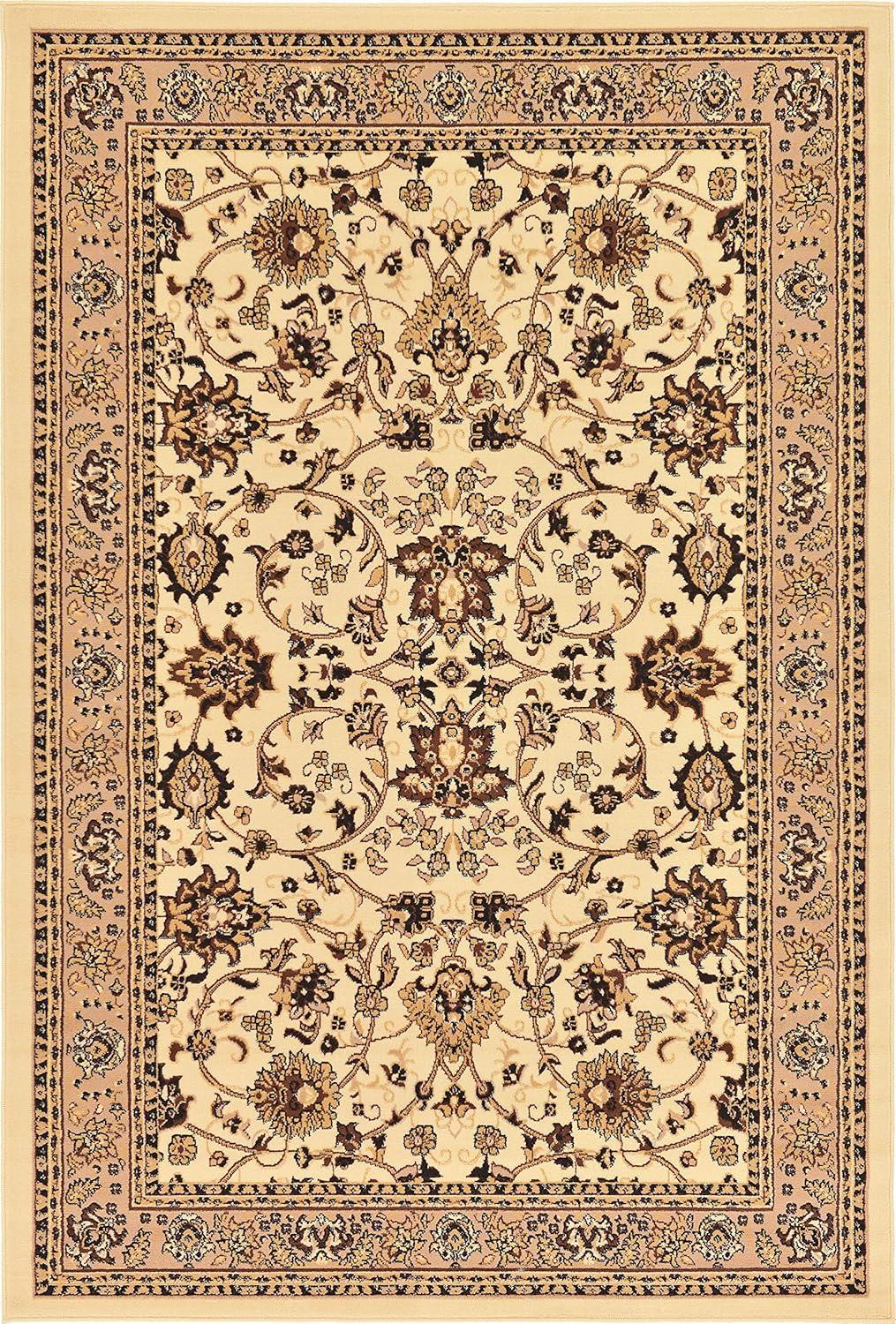 Unique Loom 6' 1 x 9' 0 Sialk Hill Washington Ivory Area Rug