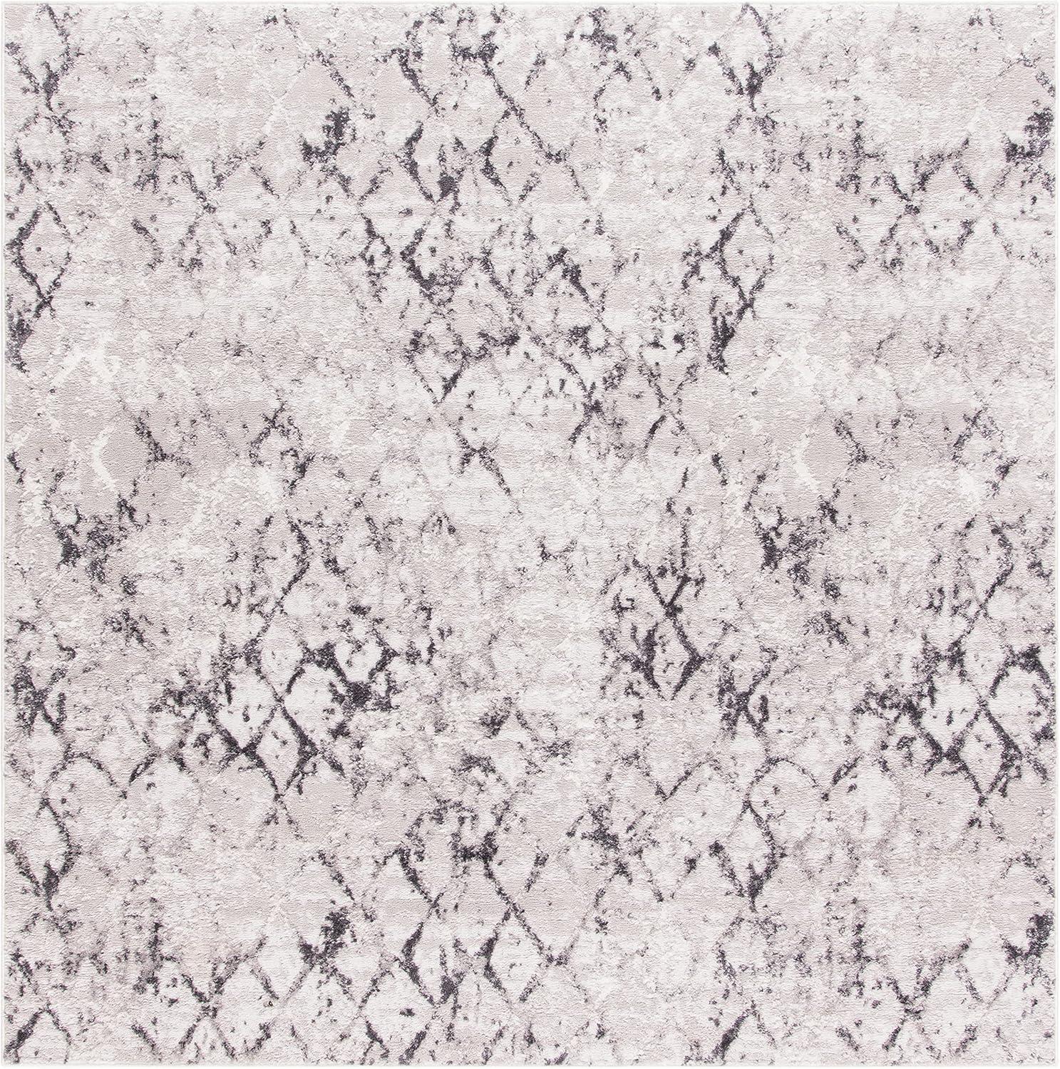 Amelia ALA783 Power Loomed Area Rug  - Grey/Light Grey - 3'x3' - Safavieh.