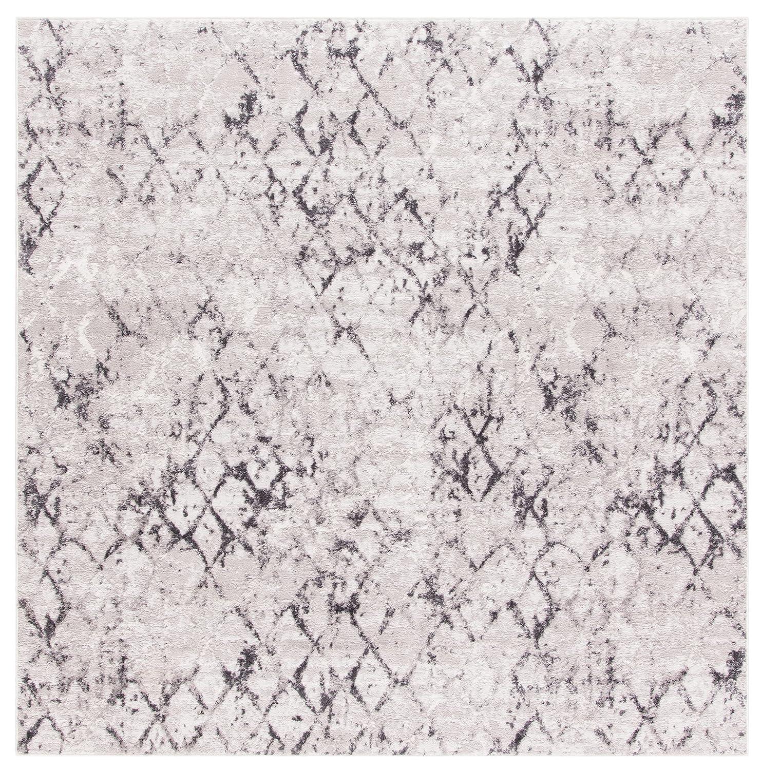 Amelia ALA783 Power Loomed Area Rug  - Grey/Light Grey - 3'x3' - Safavieh.