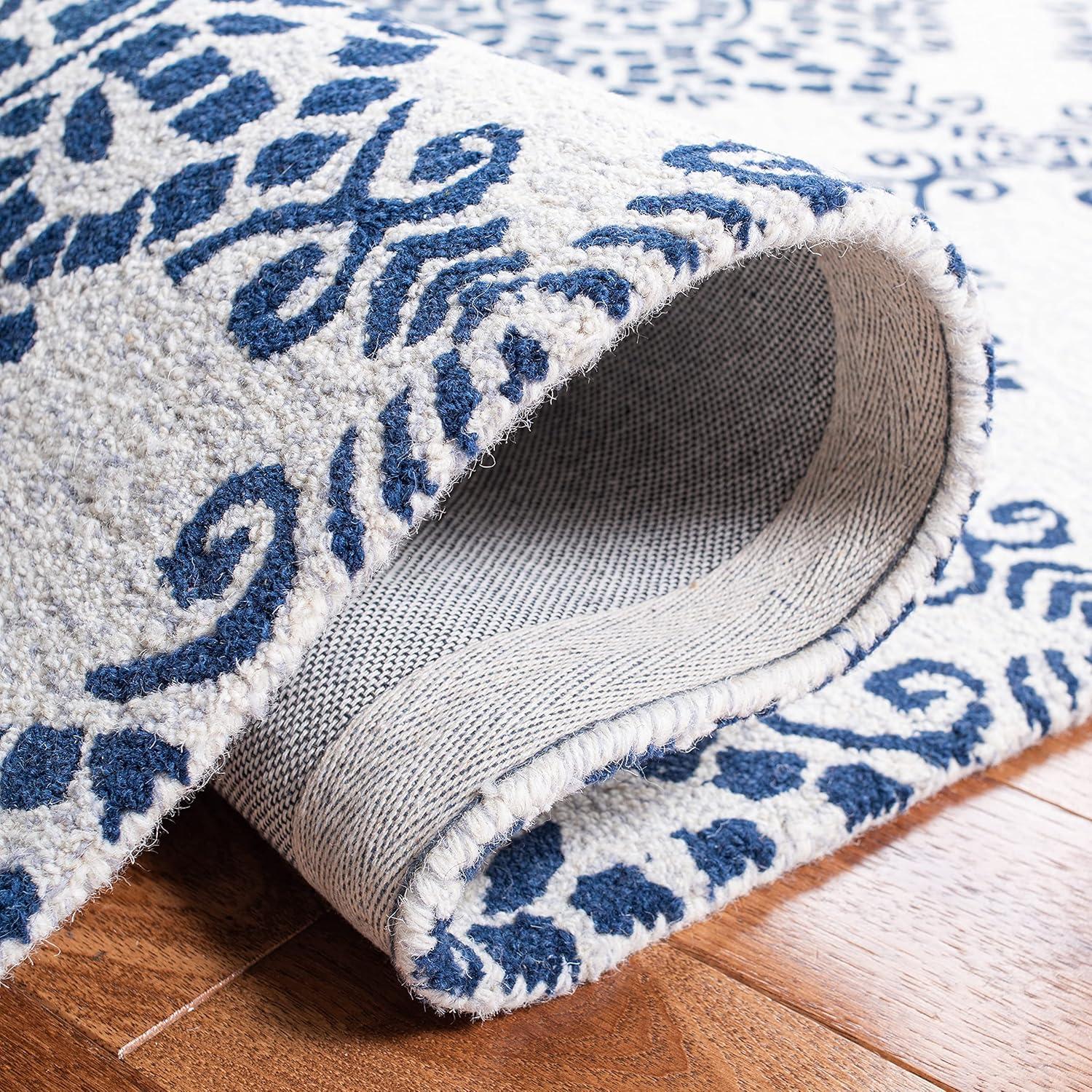 Micro-Loop MLP647 Hand Tufted Area Rug - Ivory/Blue - 5'x8' - Safavieh.