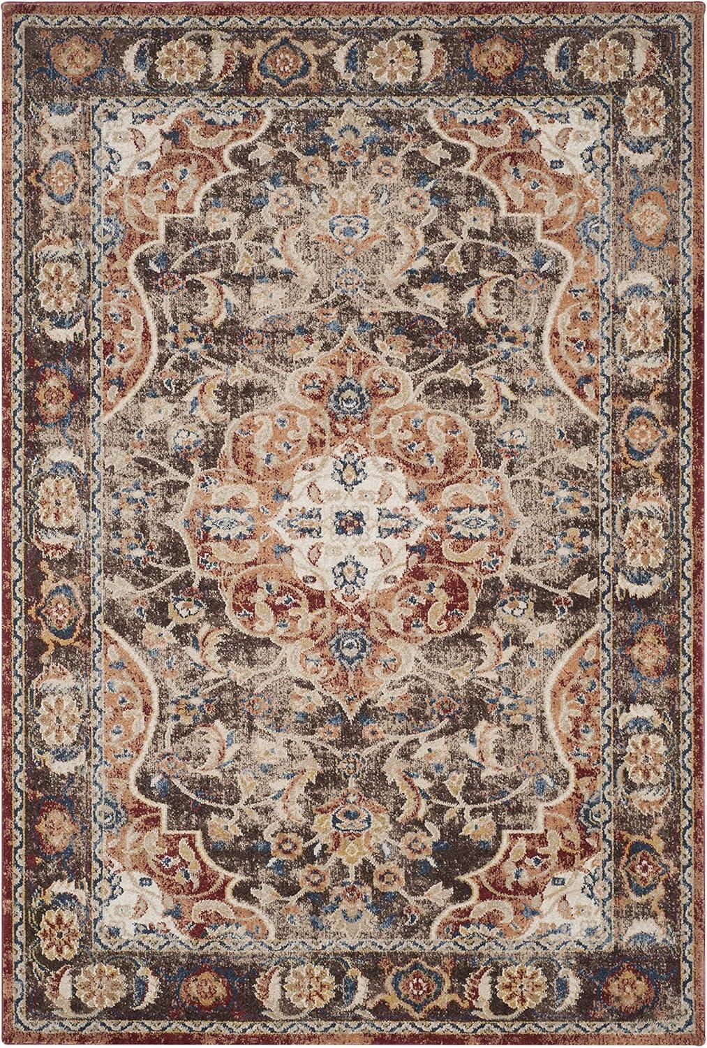 SAFAVIEH Bijar Tobin Oriental Area Rug, Brown/Rust, 5'3" x 7'6"