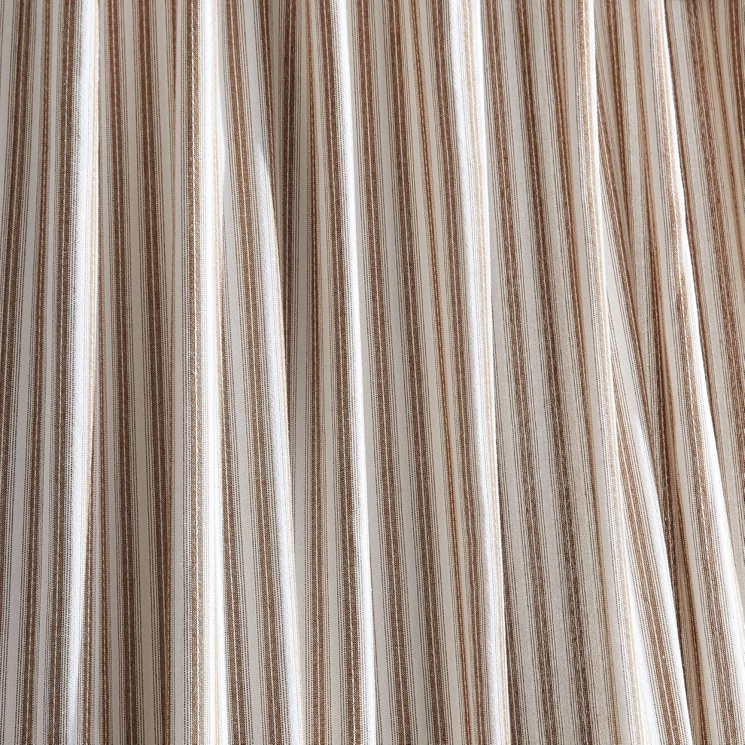 Ochre Cotton Light-Filtering 95" Striped Window Curtains