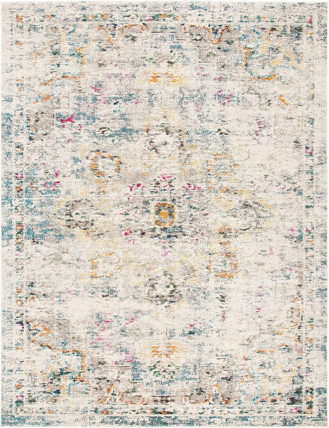 SAFAVIEH Madison Dalia Vintage Traditional Area Rug, Grey/Gold, 10' x 14'