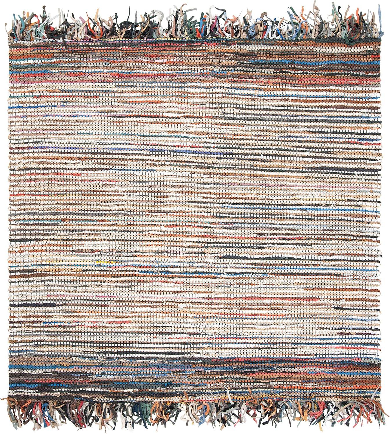 Vintage Leather VTL373 Hand Woven Area Rug - Multi - 6'x6' - Safavieh.