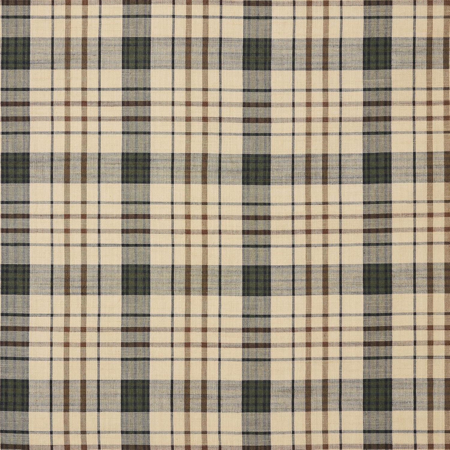 Rosalind Wheeler Holms Plaid Cotton Tailored Window Valance in Khaki/ Forest Green/ Russet
