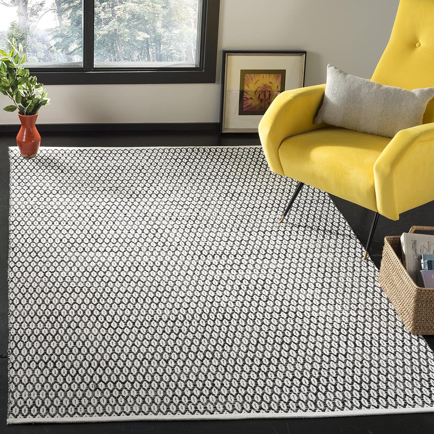 Montauk MTK608 Hand Woven Indoor Area Rug - Black/Ivory - 6'x9' - Safavieh