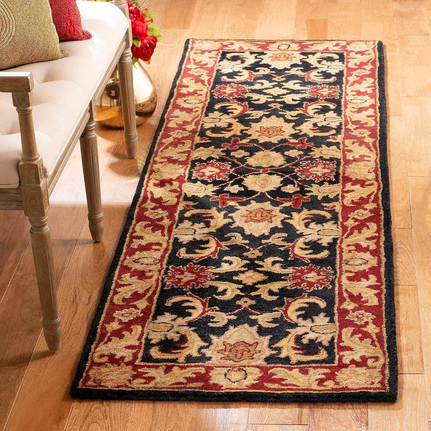 SAFAVIEH Classic Karolina Floral Bordered Wool Area Rug, Burgundy/Gold, 4' x 6'