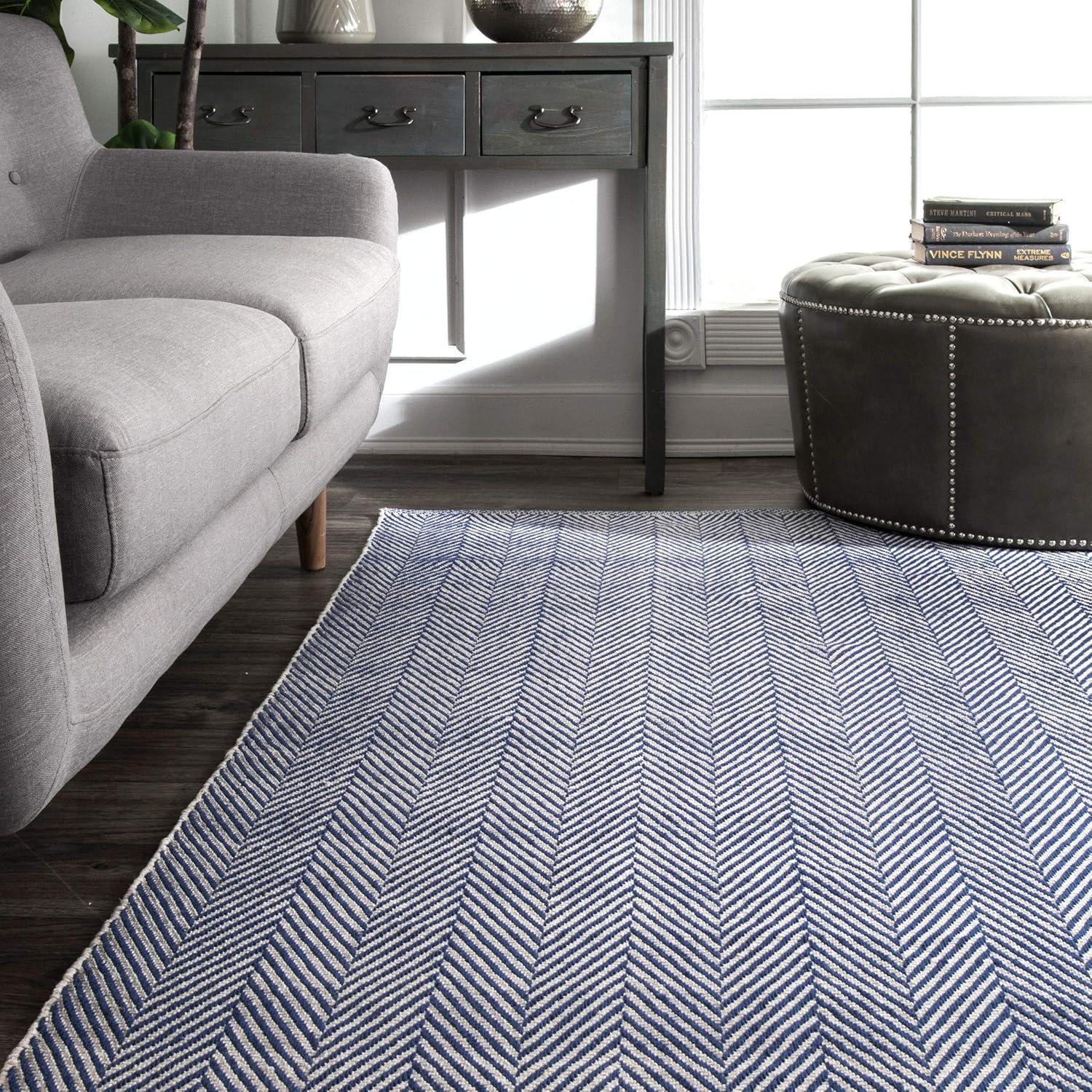Nuloom Hand Loomed Kimberley Area Rug Navy 6' x 9'