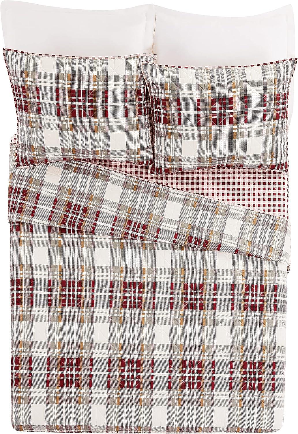 Laurel & Mayfair Cotton Twill Plaid Quilt Set