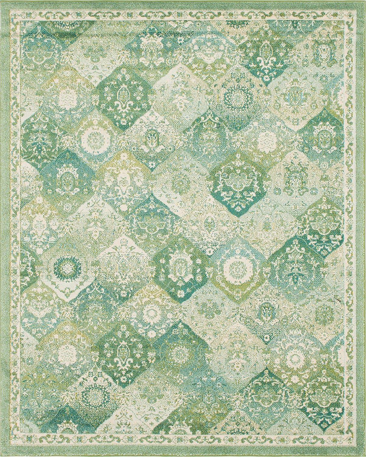 Unique Loom Penrose Collection Area Rug - Blake (8' x 10' Rectangle Green/Beige)