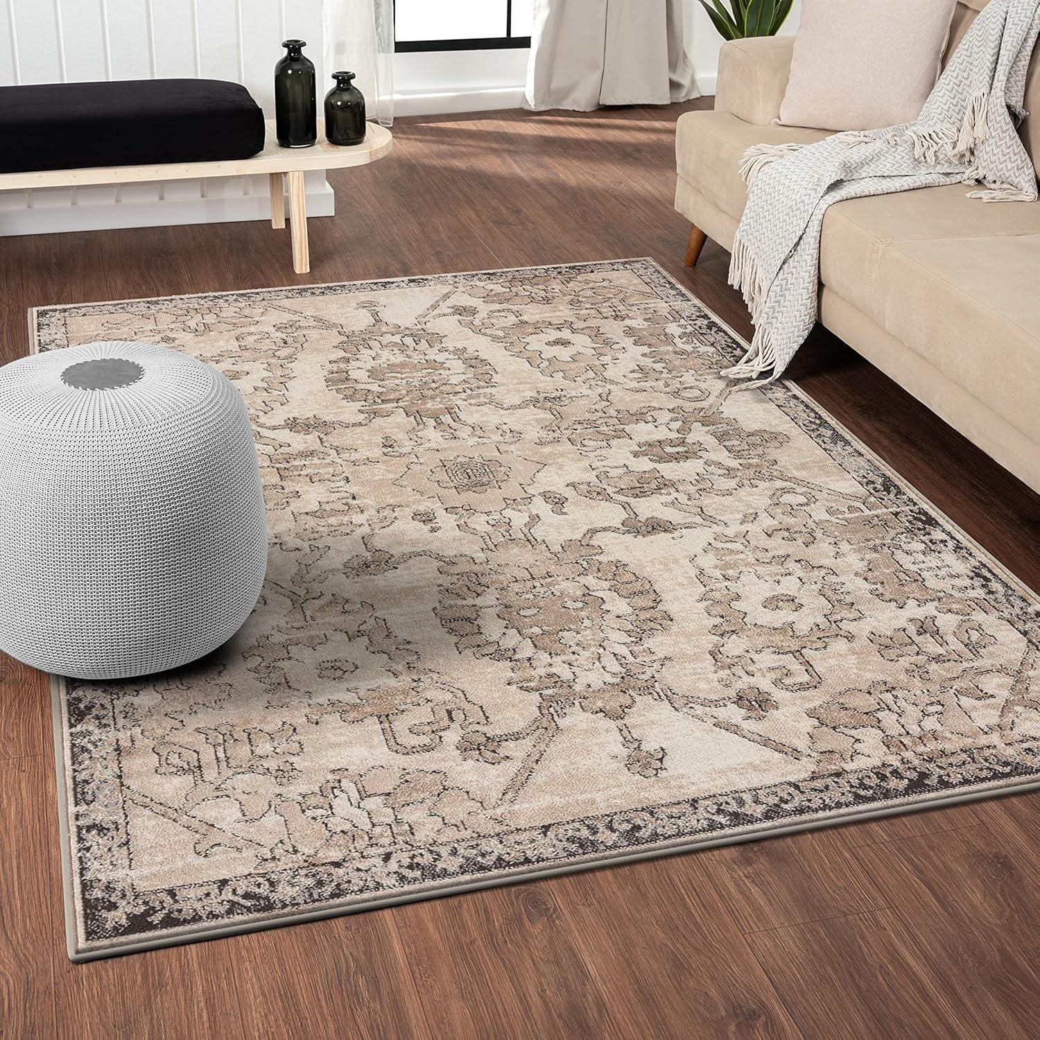 Luxe Weavers Oriental Floral Distressed Area Rug