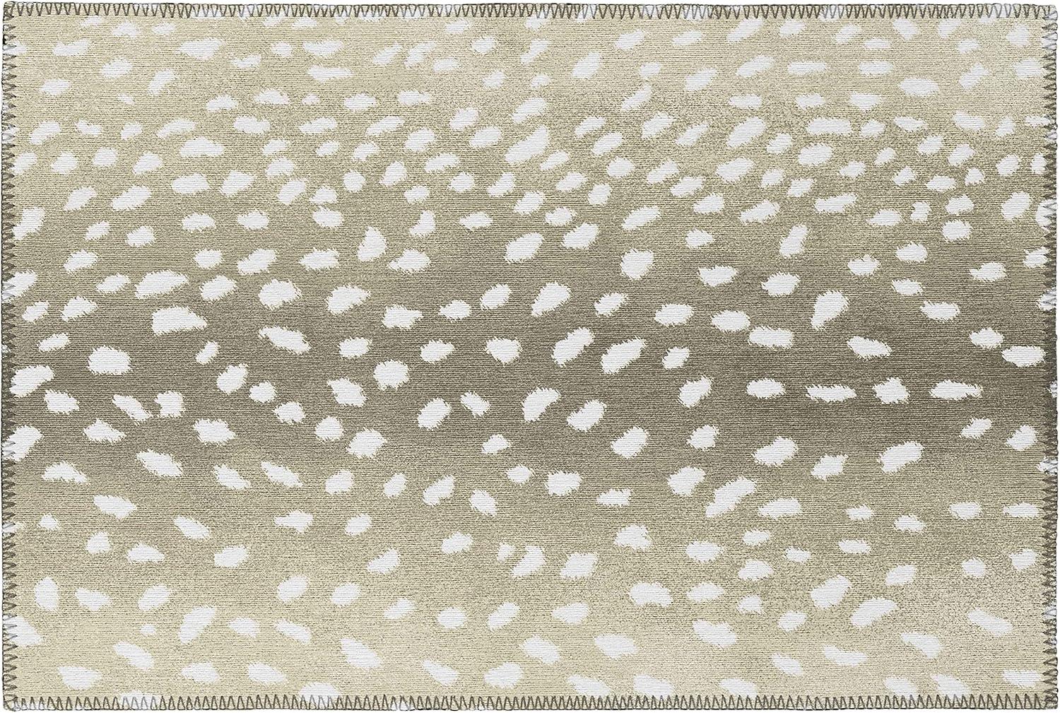 Addison Rugs Indoor/ Outdoor Addison Safari Gazelle Animal Print Washable Area Rug 1'8" x 2'6" - Fawn