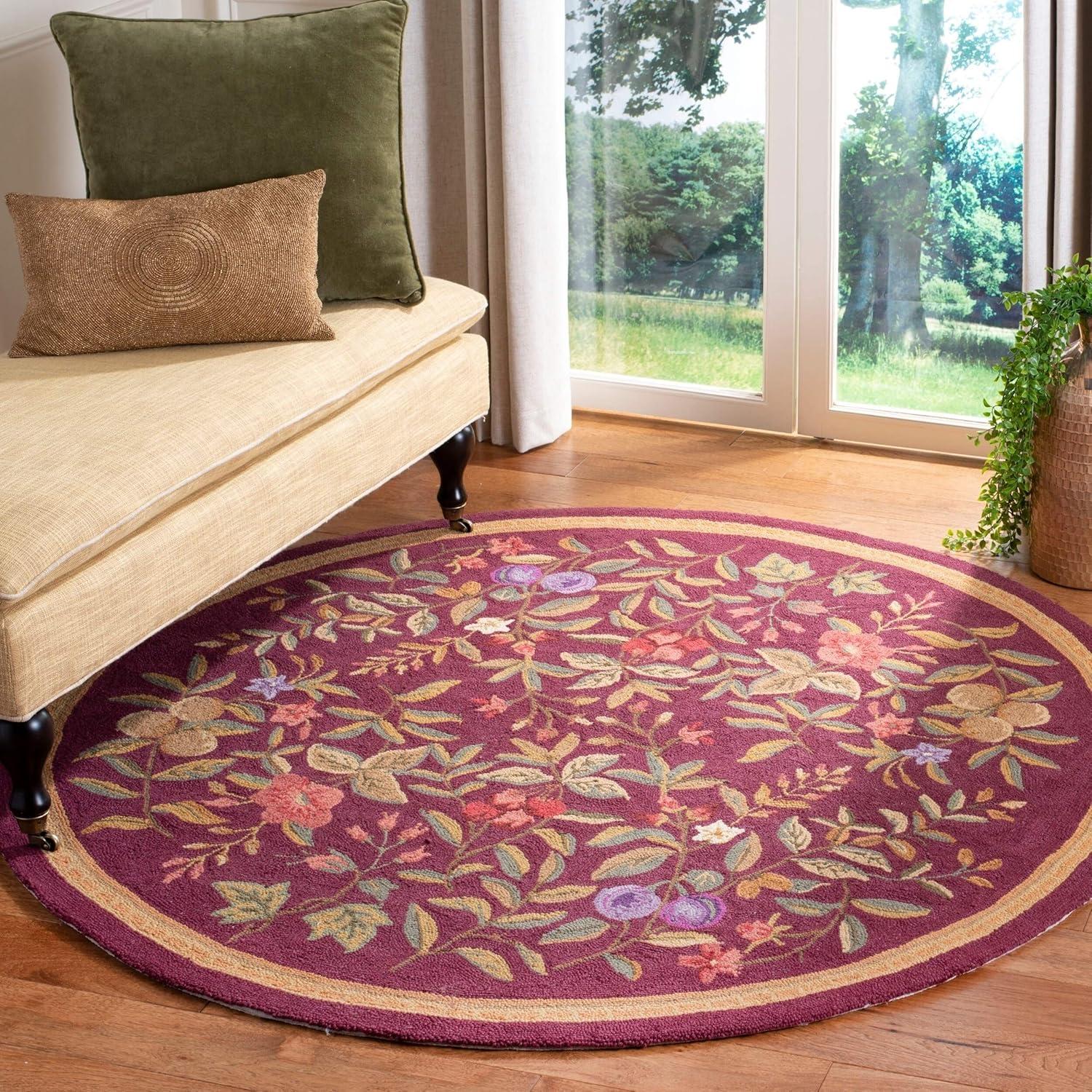 Chelsea HK210 Hand Hooked Area Rug - Black - 8' round - Safavieh.