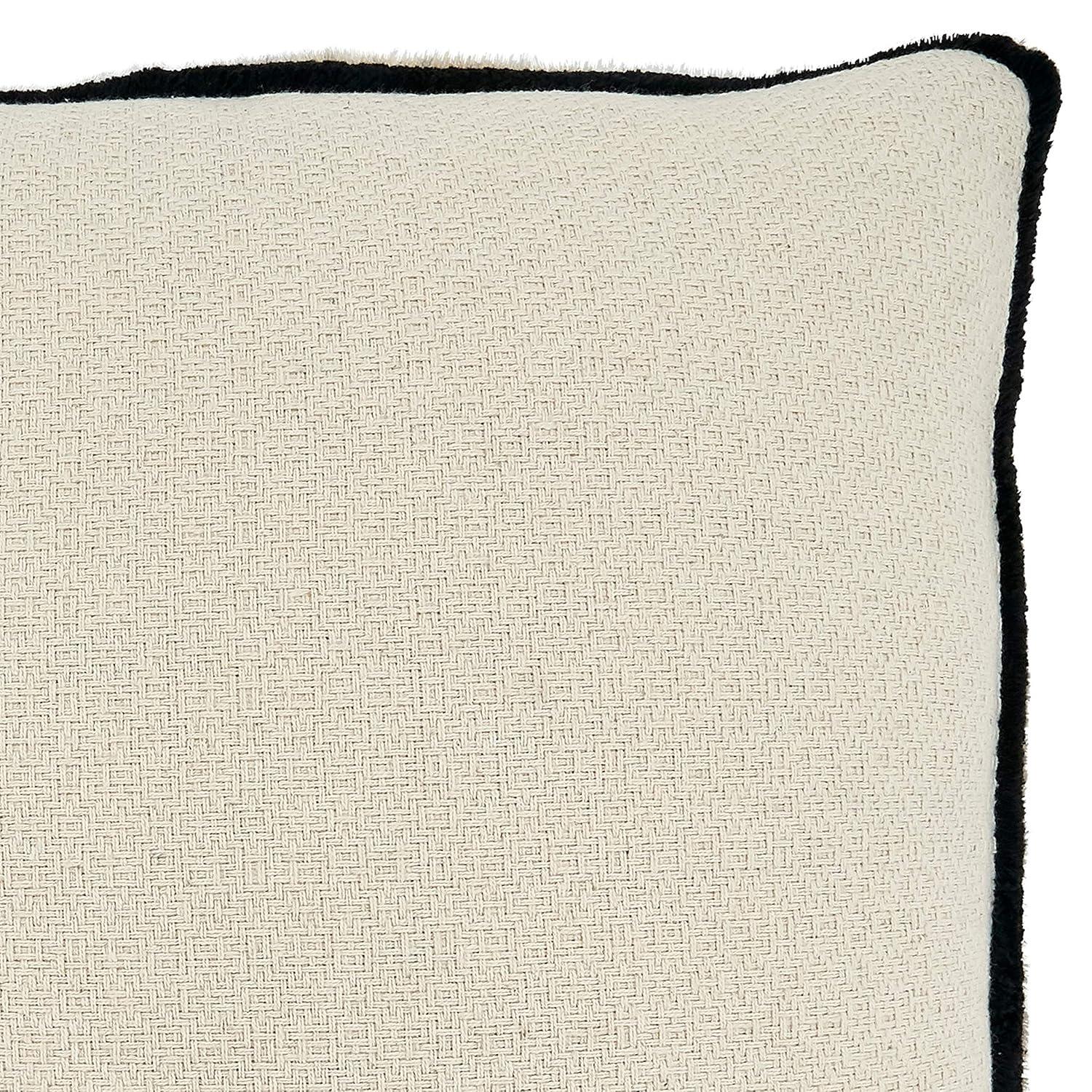 Saro Lifestyle Reversible  Decorative Pillow Cover, Black/White, 18" x 18"