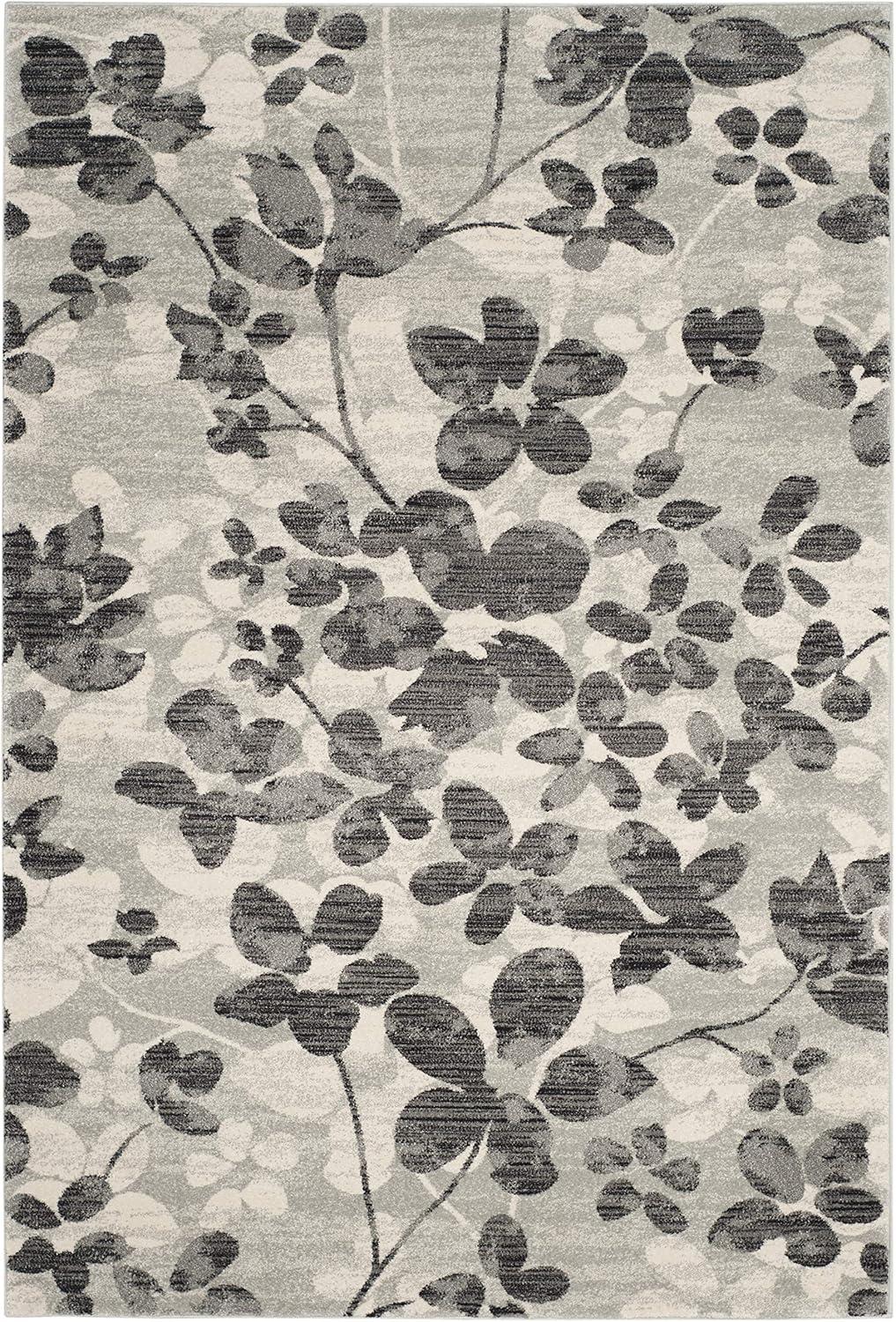 Evoke EVK236 Power Loomed Area Rug - Grey/Black - 5'3"x7'6" - Safavieh.
