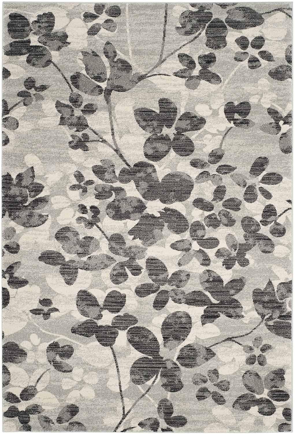 Evoke EVK236 Power Loomed Area Rug - Grey/Black - 5'3"x7'6" - Safavieh.