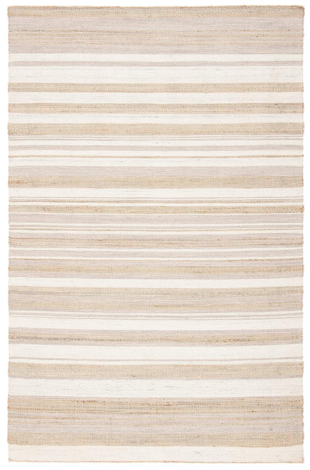 Highland Dunes Grice Hand Woven 50% Jute, 50% Wool Striped Rug