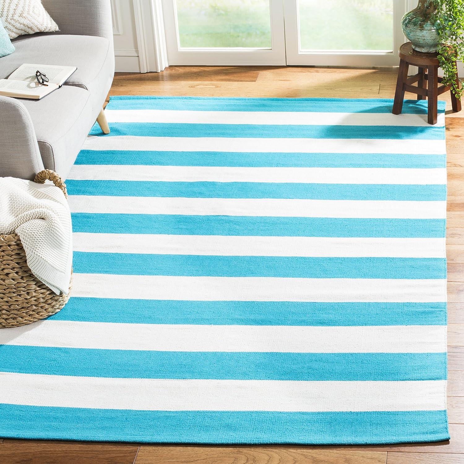Montauk MTK712 Hand Woven Indoor Area Rug - Turquoise/Ivory - 5'x8' - Safavieh