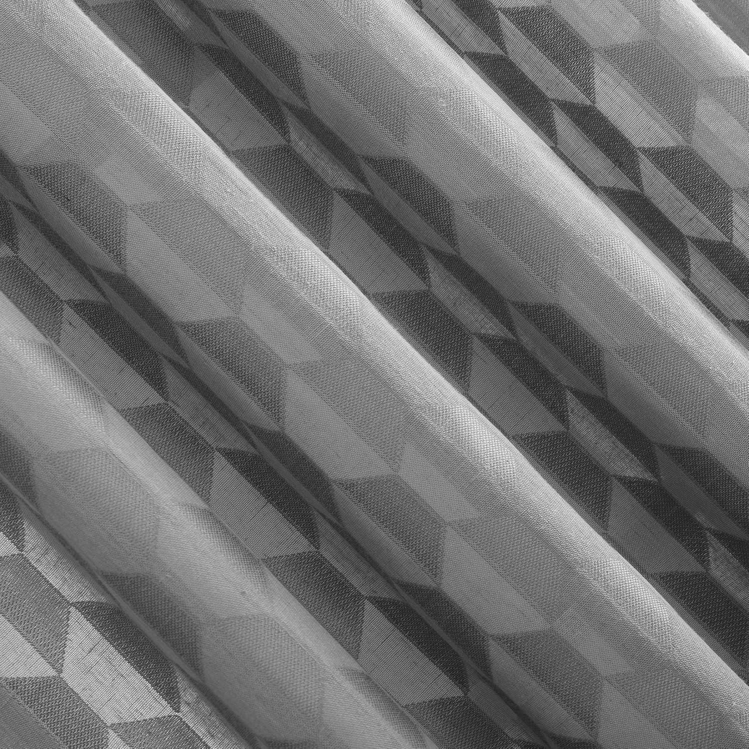 Scott Living Scott Living Verge Geometric Clipped Jacquard Semi-Sheer Rod Pocket Curtain Panel