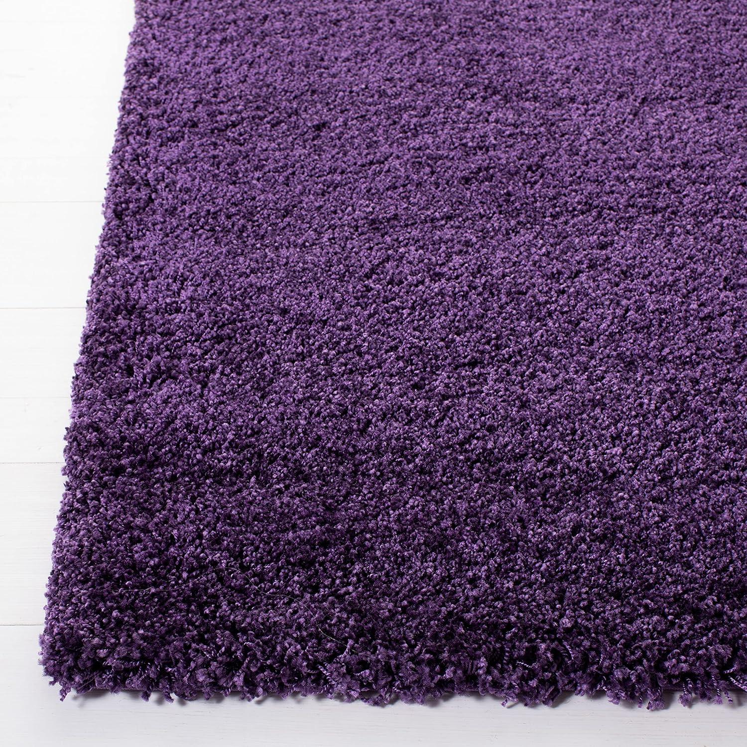 Ultra-Soft Aqua Blue Geometric 8' Square Shag Area Rug