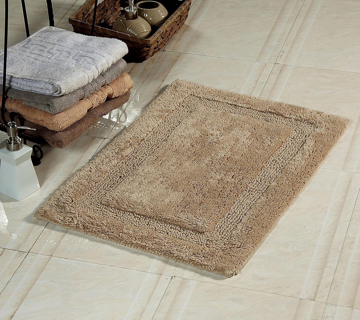Saffron Fabs  Cotton Regency Bath Rug Beige 24 x 36