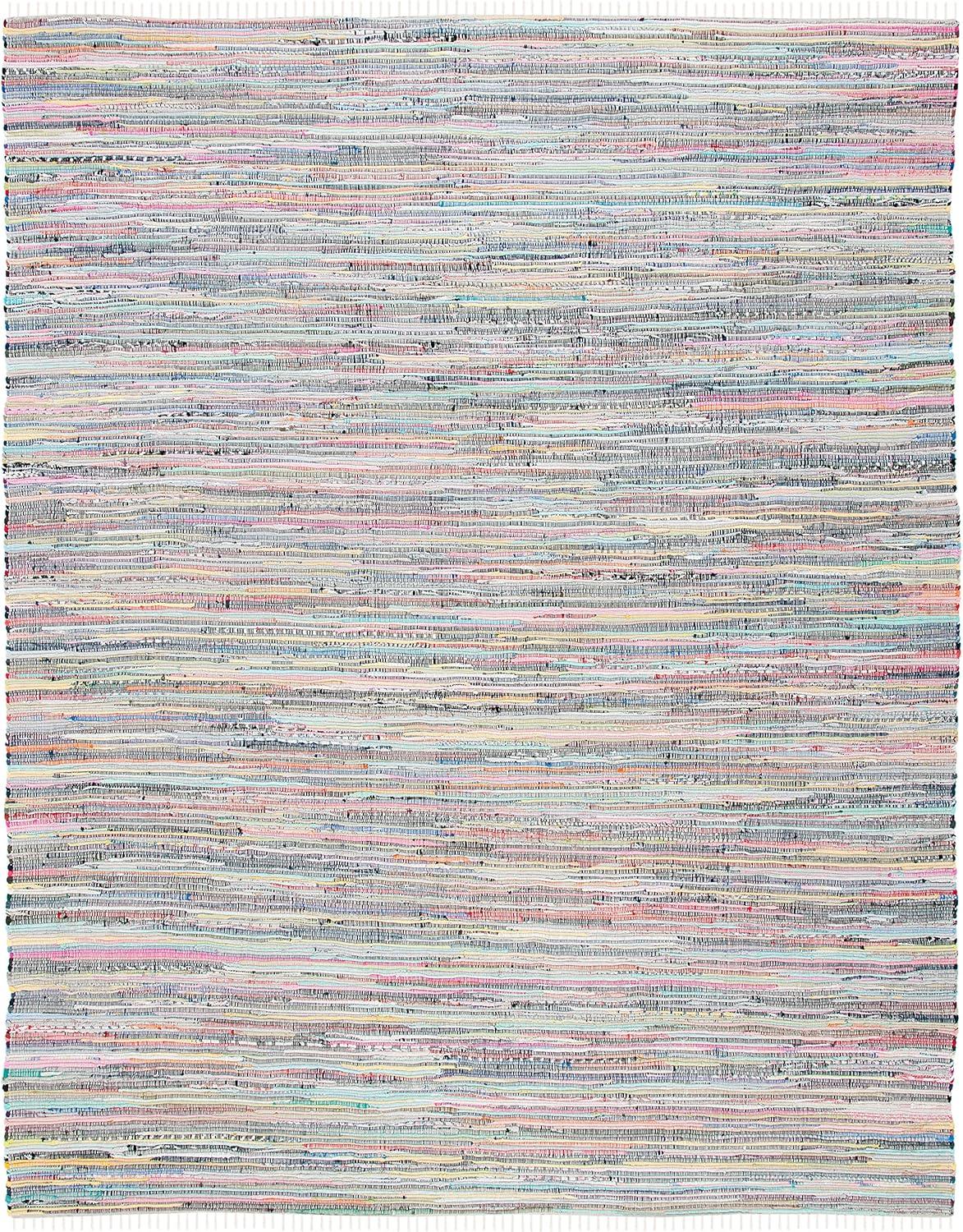 Rag Rug RAR121 Hand Woven Indoor Area Rug - Grey/Multi - 8'x10' - Safavieh.