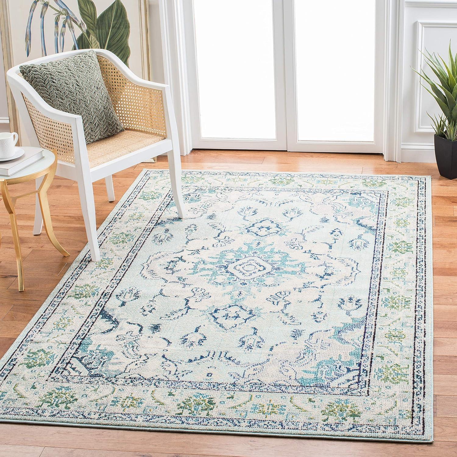 Monaco MNC243 Power Loomed Indoor Area Rug - Light Blue/Ivory - 8'x10' - Safavieh
