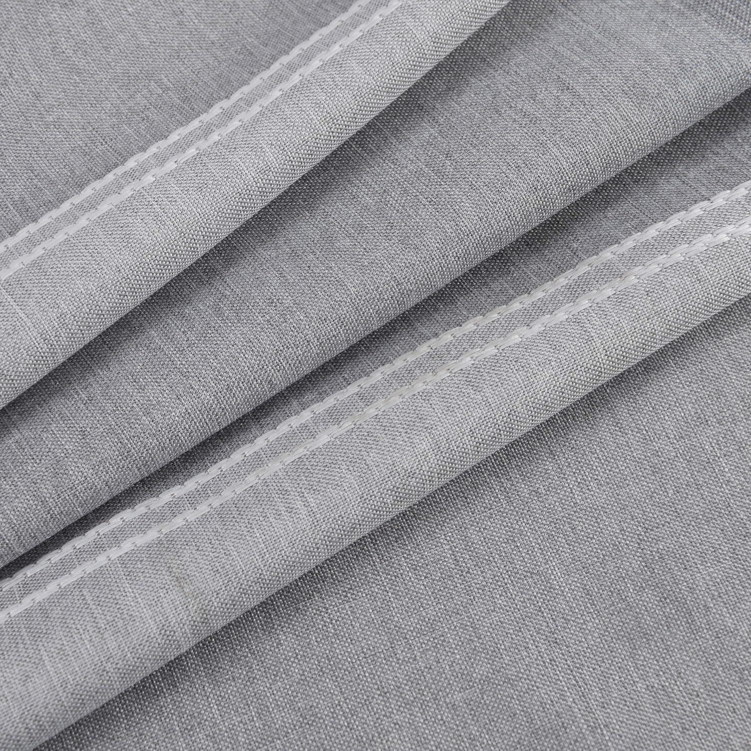 Dainty Home Madison Striped Textured Embossed Weaved Striped Cotton Feel Designed Fabric Shower Curtain 70W x 72L in Silver