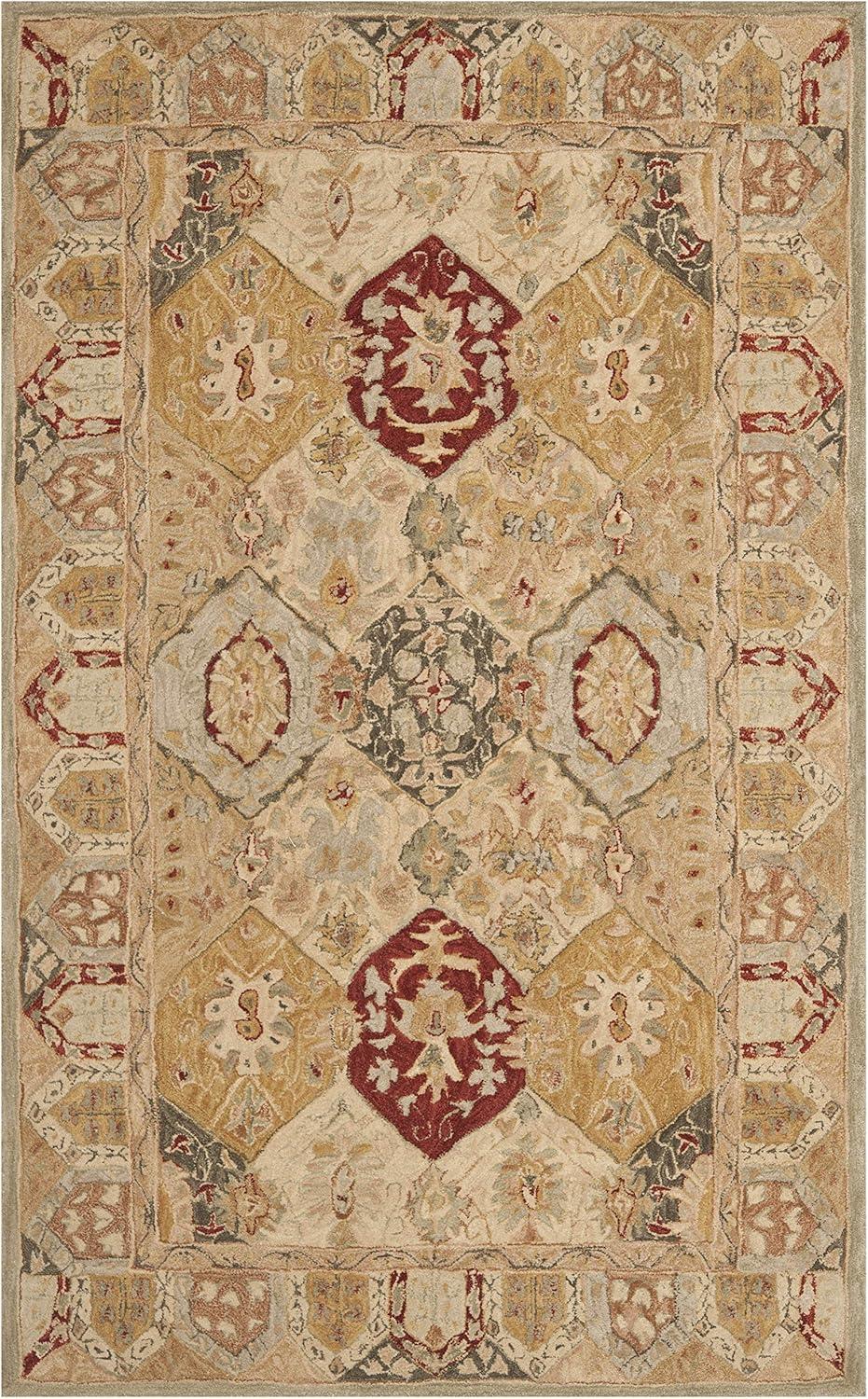 Anatolia AN530 Hand Tufted Area Rug  - Beige/Multi - 5'x8' - Safavieh.